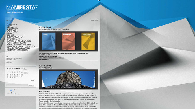 Manifesta welcome page